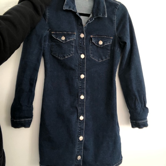 denim dress with buttons - Picture 2 of 3
